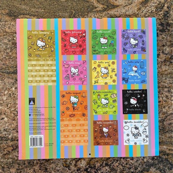 Hello Kitty 2003 Wall Calendar Hello Color 2003! - Picture 2 of 5